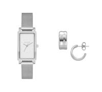 Skagen orologio da donna Hagen Lille in acciaio inossidabile color argento e orecchini Anja Pebbles, set