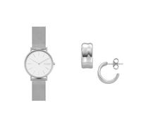 Skagen orologio da donna in acciaio inossidabile color argento e orecchini Anja Pebbles, set