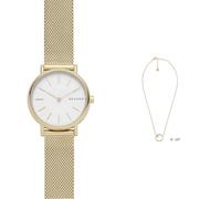 Skagen orologio da donna Signatur Lille in acciaio inossidabile color oro e set regalo color oro