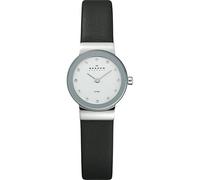 Skagen Freja Orologio per donna, movimento al quarzo con cinturino in acciaio inossidabile o in pelle, Nero e argento, 22MM