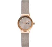Skagen Freja Orologio per donna, movimento al quarzo con cinturino in acciaio inossidabile o in pelle, Beige scuro e oro rosa, 26MM