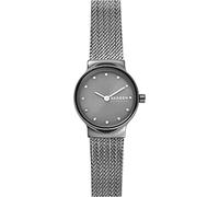 Skagen Freja Orologio per donna, movimento al quarzo con cinturino in acciaio inossidabile o in pelle, Grigio carbone, 26MM