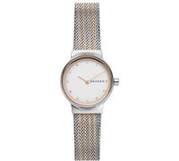 Skagen Freja Orologio per donna, movimento al quarzo con cinturino in acciaio inossidabile o in pelle, Tonalità oro rosa e argento, 26MM