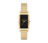 Skagen Orologio Hagen per donna, Movimento al quarzo a tre lancette con cinturino in acciaio inossidabile o in pelle, 43 mm, Tono oro e nero