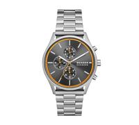 Skagen Holst orologio per uomo, movimento cronografo con cinturino in acciaio inossiperbile o in pelle, Tono argento e grigio