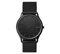 Skagen Orologio Jorn da uomo, movimento al quarzo a tre lancette con cinturino in acciaio inossidabile o in pelle, 41 mm, Nero e grafite
