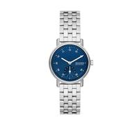 Skagen Kuppel Orologio per donna, movimento al quarzo con cinturino in acciaio inossidabile o in pelle, Tono argento e blu