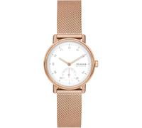 Skagen Kuppel Orologio per donna, movimento al quarzo con cinturino in acciaio inossidabile o in pelle, Marrone e bianco