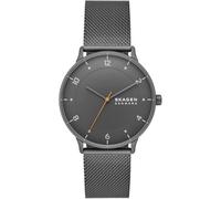 Skagen Orologio RIIS da uomo, Movimento al quarzo a tre lancette con cinturino in acciaio inossidabile o in pelle, 40 mm, Grafite