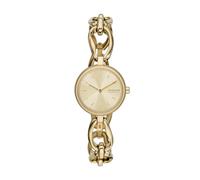 Skagen Orologio Signatur Lille per donna, movimento al quarzo a due lancette in tonalità argento con cinturino in acciaio inossidabile o in pelle, 26 mm, Tono oro