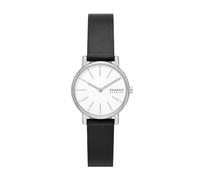 Skagen Signatur Orologio per donna, movimento al quarzo con cinturino in acciaio inossidabile o in pelle, Nero e bianco