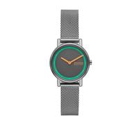 Skagen Orologio Signatur Lille per donna, movimento al quarzo a due lancette in tonalità argento con cinturino in acciaio inossidabile o in pelle, 30 mm, Carbone e grigio