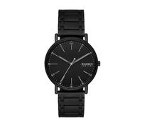 Skagen Signatur orologio per uomo, movimento al quarzo con cinturino in acciaio inossiperbile o in pelle, Nero Jet