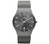 Skagen Orologio Sundby Titanium da uomo, movimento a tre lancette, cassa in titanio Charcoal 37 mm con bracciale a maglie in acciaio inossidabile, 233XLTTM