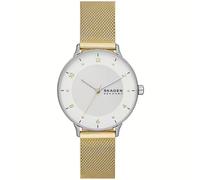 Skagen Riis SKW3092 Women's Watch - 36mm Gold Mesh, White Dial, Minimalist Design