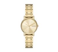 Skagen Signatur Orologio per donna, movimento al quarzo con cinturino in acciaio inossidabile o in pelle, Tono oro