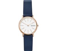 Skagen Signatur Orologio per donna, movimento al quarzo con cinturino in acciaio inossidabile o in pelle, Blu e bianco