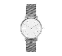 Skagen Signatur Orologio per donna, movimento al quarzo con cinturino in acciaio inossidabile o in pelle, Grigio e bianco