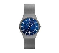 Skagen Sundby, orologio da uomo a tre lancette con datario in acciaio inossidabile, D'argento