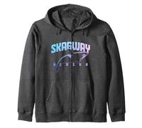Skagway Alaska Orca Wale Souvenir Pride Vintage Felpa con Cappuccio, Unisex per Adulti, Grigio Scuro, XXL