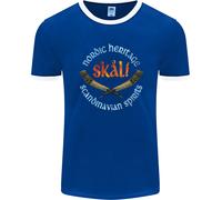 Skal The Vikings Alcohol Beer Nordic Odin Uomo Ringer T-Shirt FotL