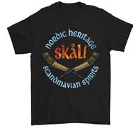 Skal The Vikings Alcol Birra Nordica Odin Uomo T-Shirt 100% Cotone