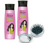 SKALA Expert Mais Cachos - Crema per Trattamento Capelli Ricci - Formula 2 in 1 Effetto Condizionanate e Districante - Definizione Ricci Forza e Resistenza (2 Shampoo, Spazzola)