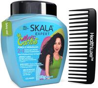 SKALA Mais Cachos Trattamento per Capelli Ricci 3ABC - Anti-Crespo, Crema Condizionante e Districante 2-in-1, Vegana, 1kg con Pettine a Denti Larghi - Idratante, Nutriente, Definizione Ricci, Senza