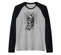 Skanderbeg Bandiera dell'Albania e del Kosovo per Un Maglia con Maniche Raglan