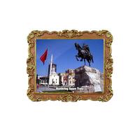 Skanderbeg, calamita quadrata per frigorifero, motivo: Tirana, Albania, 3D, souvenir da viaggio, decorazione magnetica, collezione artigianale
