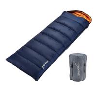 Skandika - Sacco a Pelo Iceland, Grande, Blu (Navy/Arancione), 220 x 80 cm