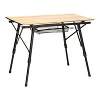 Skandika Tavolo pieghevole in alluminio Jamsa/Pikku - max 50 kg | Tavolo per balcone, terrazza, campeggio, giardino (Pikku (90 x 51,5 cm, ottica in legno))