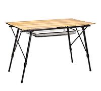 Skandika Tavolo pieghevole in alluminio Jamsa/Pikku - max 50 kg | Tavolo per balcone, terrazza, campeggio, giardino (Jamsa (120 x 70 cm, ottica in legno))