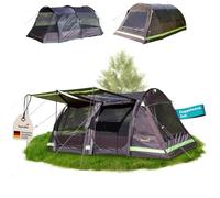 Skandika Tenda da campeggio a tunnel Solheim Protect | per 4/6 persone - UPF 50+ - Altezza 200 cm - Pavimento cucito - Colonna d'acqua 3000 mm - Con zanzariera e tetto parasole (4 persone | Protect)