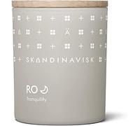 Skandinavisk RO Candela Profumata "Tranquility" Note di Fragranza: Erba Tagliata e Foglie Cadute, Cetriolo e Viole Selvatiche 200 g, Grigio Freddo