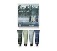 Skandinavisk Wood & Water Set regalo con 4 mini creme per le mani SKOG 'Wald', FJORD, ØY 'Isola' e HAV 'Sea '. Formula vegana, 30 ml x 4.