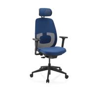 Skandis Pro | con poggiatesta | Struttura: Nero - Sedia da ufficio professionale Blu