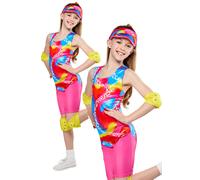 Skate Barbie Costume Ragazze 80s 90s Ufficiale Barbie Bambola Vestito Bambino