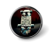 Skate Boards Distintivo rotondo personalizzato in metallo spilla da bavero badge adatta per abbigliamento borse cappello spilla stampata umoristica distintivo decorazioni per feste accessori per