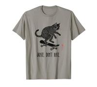 Skate Don't Hate Cat Skateboard Retro Skater Kitten Maglietta
