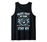 Skate Fast Hit Hard Stay Icy Angry Hockey Puck Art Canotta