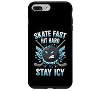 Skate Fast Hit Hard Stay Icy Angry Hockey Puck Art Custodia per iPhone 7 Plus/8 Plus