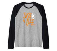 Skate for Life - Skateboard Design Skateboarders Maglia con Maniche Raglan