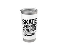 Skate Legends Never Die Cool Skateboarder Bicchiere termico in acciaio inox doppia parete