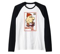 Skate o sparisci con un fantasmino in stile fumetto retrò Maglia con Maniche Raglan