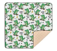 Skate - Tappetino da gioco per bambini con coccodrilli, morbido, imbottito, per interni ed esterni, portatile, per bambini, 127 x 127 cm