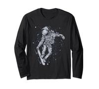 Skateboard Astronauta Spazio Avventura Skate Maglia a Manica