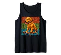 Skateboard Cane Golden Retriever Estivo Palme proprietario di cani Canotta