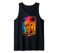 Skateboard Cane Golden Retriever Estivo Palme proprietario di cani Canotta