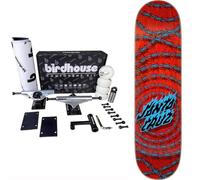 Skateboard completo Santa cruz da assemblare con set up kit professionale birdhouse - alte prestazioni (wired flame dot, 8.25)